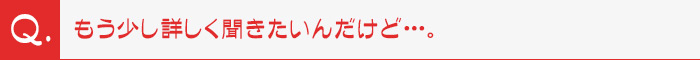 もう少し詳しく聞きたいんだけど・・・。